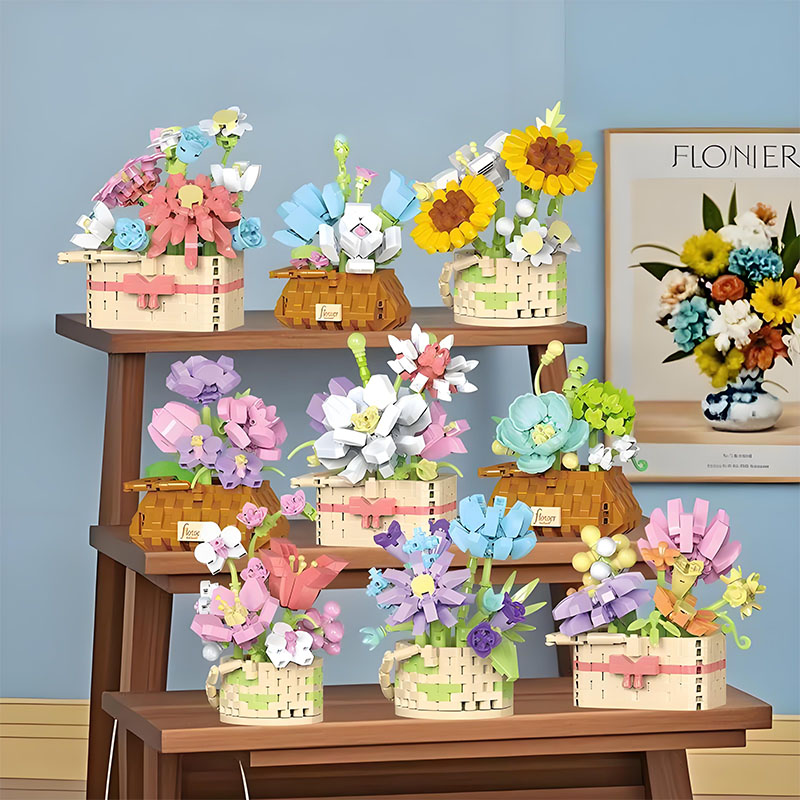 Bonsai Garden Lego Set - Plantes succulentes en pot de tournesol,