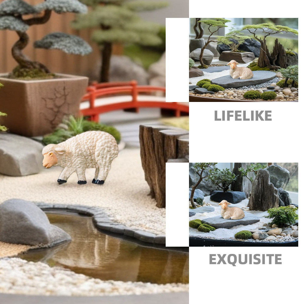 9 figurines de moutons réalist - Bonsai Garden Display avis et prix