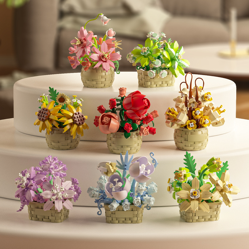 DIY MOC Plantes en pot (rose,  - Bonsai Garden Lego Set avis et prix